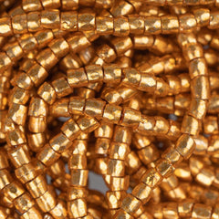 10/0 Czech 3 Cut Seed Beads Metallic Gold Hank