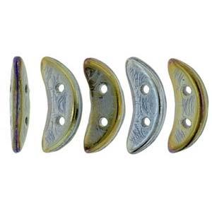 *Czech Crescent Beads Jet Iris Brown 5g Vial