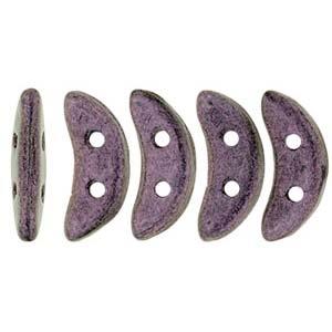 *Czech Crescent Beads Metallic Suede Pink 5g Vial