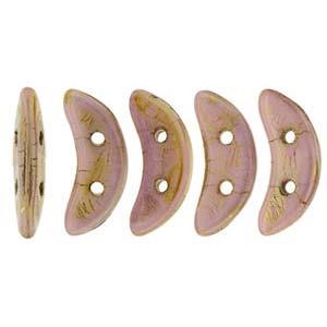 *Czech Crescent Beads Luster Rose Gold Topaz 5g Vial