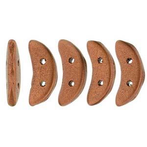 *Czech Crescent Beads Matte Metallic Dark Copper 5g Vial