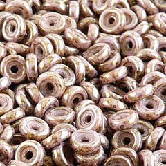 *Czech Wheel Beads Chalk Senegal Brown Purple 19g/vial