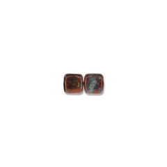 *6mm Czech Tile Beads Picasso Umber 25/Strand