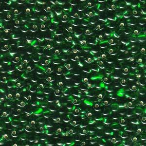 3.4mm Miyuki Drop Silver Lined Green 25g