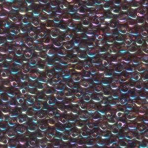 3.4mm Miyuki Drop Transparent Smoky Amethyst AB 25g