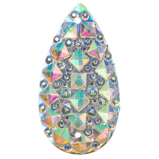 Crystal AB 16x30mm Tear Drop Sew On Stone #9056-00 10/pk