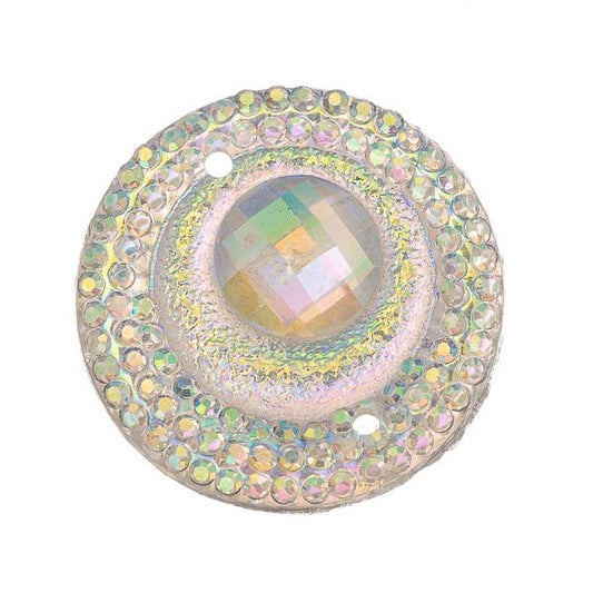 Crystal AB 20mm Round Sew-On Stone #9108-00 10/pk