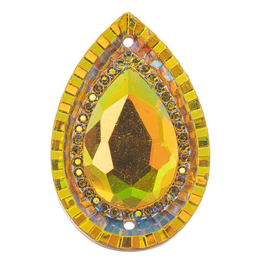 Citrine AB 20x30mm Tear Drop Sew-On Stone #9151-06 10/pk