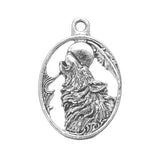 Howling Wolf Pendant 1.1″ Antique Silver 5/pk