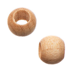 8x6.5mm Natural Round Wood Beads 50/pk