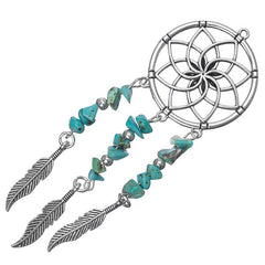 4" Dream Catcher Turquoise Gemstone Pendant 1/pk