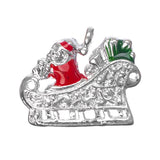 Christmas Sleigh Enamel Pendant 20x19mm 5/pk