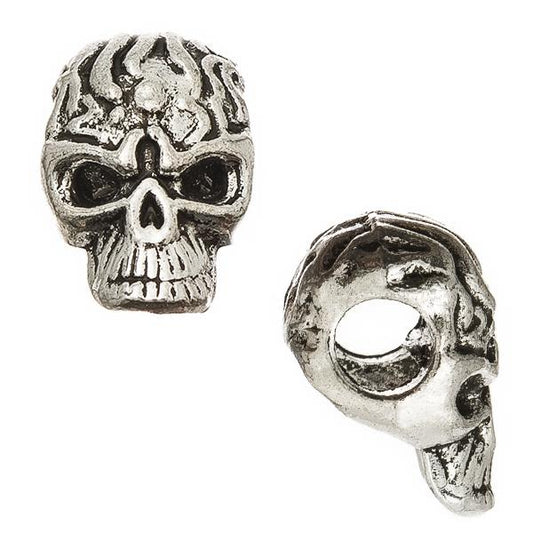 Metal Skull Beads 9x13mm Antique Silver 5/pk
