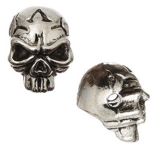 Metal Skull Beads 9x11mm Antique Silver 5/pk