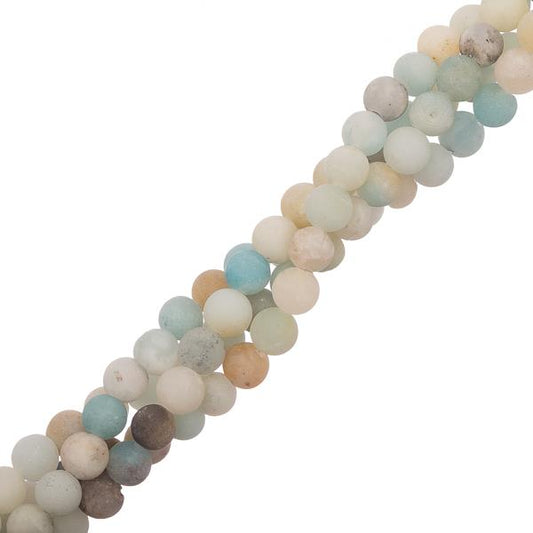 Amazonite Matte Beads 6mm Round (Natural) 15-16" Strand