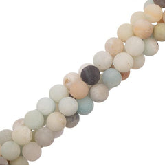 8mm Amazonite Matte (Natural) Beads 15-16" Strand