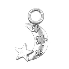 3/4" Moon & Stars Metal Charm 5/pk