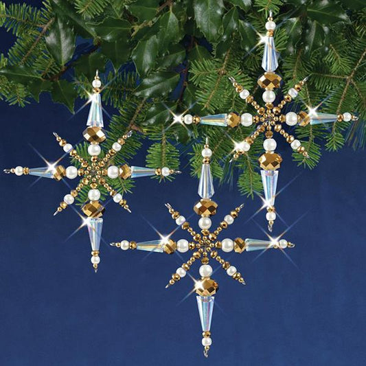 Solid Oak Nostalgic Christmas kit featuring Beaded northern stars ornaments