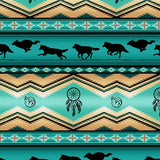 #556 Wolves Turquoise 100% Cotton - Price Per Half Yard