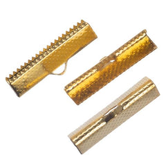 25mm Gold Ribbon Ends 10/pk