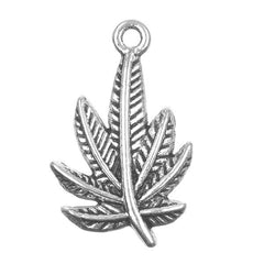 7/8" Pot Leaf Metal Charm 5/pk