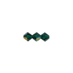 4mm Emerald AB Preciosa Bicone Each