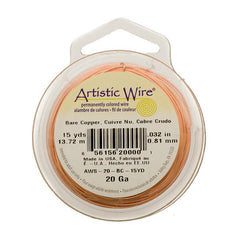 20g Artistic Wire Bare Copper 15yd