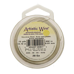 20g Artistic Wire Stainless Steel 15yd