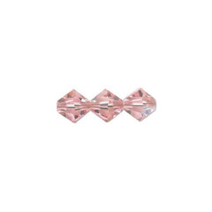 4mm Light Rose AB Preciosa Bicone Each