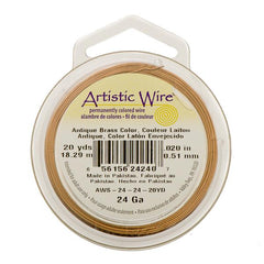 24g Artistic Wire Antique Brass 20yd