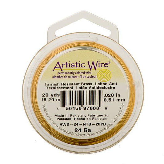 24g Artistic Wire Non-Tarnish Brass 20yd