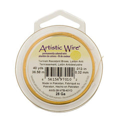 28g Artistic Wire Non-Tarnish Brass 40yd