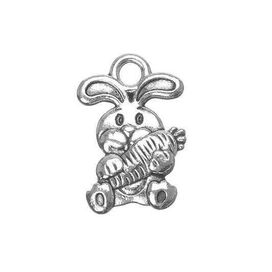 Bunny Metal Charm 15x10mm 5/pk