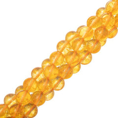 8mm Citrine (Natural) Beads 15-16" Strand