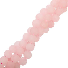 8mm Quartz Rose Matte (Natural) Beads 15-16" Strand