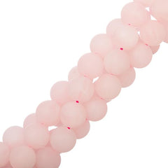 10mm Quartz Rose Matte (Natural) Beads 15-16" Strand