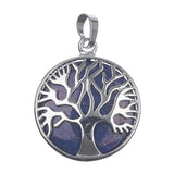 1 1/8" Tree of Life Lapis Lazuli Gemstone Pendant 1/pk