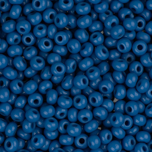 10/0 Czech Seed Beads #1006V Opaque Medium Blue 22g