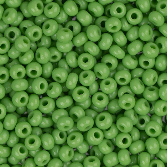 10/0 Czech Seed Beads #1014V Opaque Light Green 22g