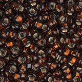 8/0 Czech Seed Beads #1703V Silver Lined Dark Brown 22g