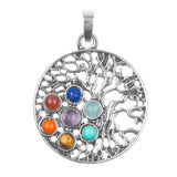 1 1/4" Tree of Life Metal Pendant with Gemstones 1/pk