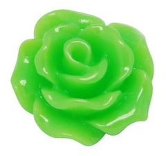 Resin Cabochons, Flower 10mm Lime Green 10/pk