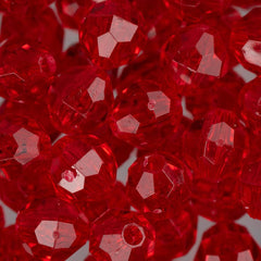 8mm Plastic Facetted Beads 900/pk - Ruby