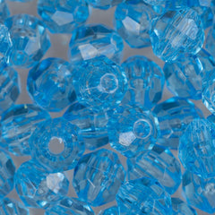 8mm Plastic Facetted Beads 900/pk - Light Sapphire