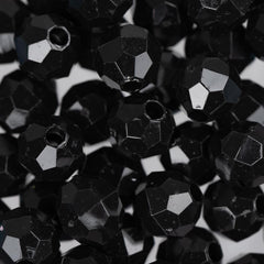 8mm Plastic Facetted Beads 900/pk - Black