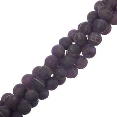 8mm Amethyst Matte (Natural) Beads 15-16" Strand