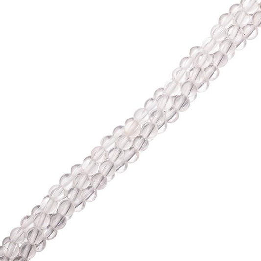 Quartz Crystal Beads 4mm Round Grade A (Natural) 15-16" Strand