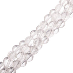 8mm Quartz Crystal (Natural) Grade A Beads 15-16" Strand