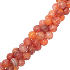 8mm Agate Fire (Natural) Beads 15-16" Strand