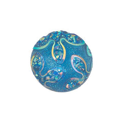 Resin Cabochons, Round Flower 12mm Aqua 10/pk